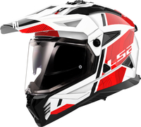 LS2 MX702 Pioneer II Hill,  adventure helmet,  color: White/Red,  size: 3XL
