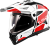 LS2 MX702 Pioneer II Hill,  adventure helmet,  color: White/Red,  size: M