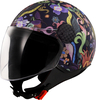LS2 OF558 Sphere Lux II Bloom,  color: Matt Blue/Pink/Green,  size: XS
