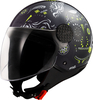 LS2 OF558 Sphere Lux II Maxca,  open face helmet,  color: Black/Neon-Yellow,  size: L