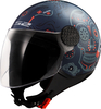 LS2 OF558 Sphere Lux II Maxca,  open face helmet,  color: Dark Blue/Orange,  size: XS