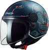LS2 OF558 Sphere Lux Maxca,  jet helmet,  color: Dark Blue/Orange,  size: XL