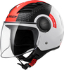 LS2 OF562 Airflow Condor,  jet helmet,  color: White/Black/Red,  size: M