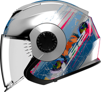LS2 OF570 Verso Spring,  jet helmet,  color: Matt Silver/Blue/Pink,  size: XXS