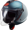 LS2 OF573 Twister II Luna,  jet helmet,  color: Matt Dark Blue/White/Orange,  size: XL