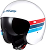 LS2 OF599 Spitfire II Retro,  open face helmet,  color: White/Blue/Red,  size: XL