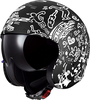 LS2 OF599 Spitfire II Tribal,  open face helmet,  color: Matt Black/White,  size: XXL