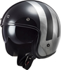 LS2 OF601 Bob II Lines,  open face helmet,  color: Black/Silver/Grey,  size: S