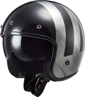 LS2 OF601 Bob II Lines,  open face helmet,  color: Black/Silver/Grey,  size: S
