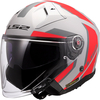 LS2 OF603 Infinity II Focus,  open face helmet,  color: Matt Black/Grey/Neon-Yellow,  size: L