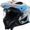 LS2 OF606 Drifter Devor,  modular helmet,  color: Matt Blue/Light Grey/Dark Grey,  size: S