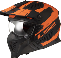 LS2 OF606 Drifter Mud,  modular helmet,  color: Matt Black/Orange,  size: XXL