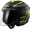 LS2 OF616 Airflow II Brush,  open face helmet,  color: Black/Neon-Yellow/Grey,  size: XL