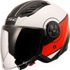 LS2 OF616 Airflow II Cover,  open face helmet,  color: Matt White/Red/Black,  size: M