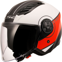 LS2 OF616 Airflow II Cover,  open face helmet,  color: Matt White/Red/Black,  size: XXL