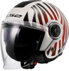 LS2 OF620 Classy Cool,  open face helmet,  color: White/Black/Red,  size: L