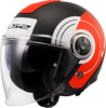 LS2 OF620 Classy Disko,  open face helmet,  color: Matt Black/Red/White,  size: XL