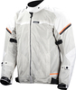 LS2 Riva,  textile jacket waterproof,  color: Light Grey/White/Orange,  size: L