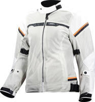 LS2 Riva,  textile jacket waterproof women,  color: Light Grey/White/Orange,  size: 4XL