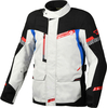 Macna Aspire,  textile jacket waterproof,  color: Light Grey/Black/Blue/Red,  size: 4XL