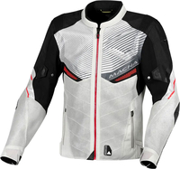 Macna Foxter,  textile jacket,  color: Light Grey/Red/Black,  size: M