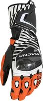 Macna GT,  gloves,  color: Black/White/Orange,  size: S
