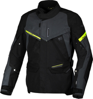 Macna Mundial Night-Eye,  textile jacket waterproof,  color: Black/Dark Grey/Neon-Yellow,  size: L