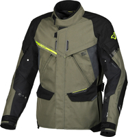 Macna Mundial,  textile jacket waterproof,  color: Dark Green/Black/Neon-Yellow,  size: XXL