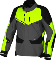 Macna Mundial,  textile jacket waterproof,  color: Dark Grey/Neon-Yellow/Black,  size: M