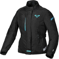 Macna Nivala,  textile jacket waterproof women,  color: Black/Turquoise,  size: XL