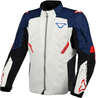 Macna Notch,  textile jacket waterproof,  color: Light Grey/Blue/Red,  size: XL
