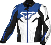 Macna Pointer,  leather jacket,  color: White/Blue/Black,  size: 60