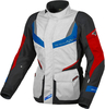 Macna Rancher,  textile jacket waterproof women,  color: Light Grey/Blue/Red/Black,  size: XL