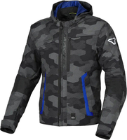 Macna Riggor Camo,  textile jacket waterproof,  color: Black/Blue/Grey,  size: S