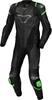 Macna Tronniq,  leather suit 1pcs. perforated,  color: Black/Green,  size: 48