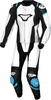 Macna Tronniq,  leather suit 2pcs.,  color: White/Black/Light Blue,  size: 36