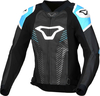 Macna Tronniq,  leather/textile jacket women,  color: Black/Light Blue/White,  size: 38