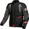 Macna Ultimax,  textile jacket waterproof,  color: Black/Light Grey/Red,  size: 3XL