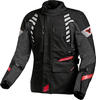 Macna Ultimax,  textile jacket waterproof women,  color: Black/Light Grey/Red,  size: L