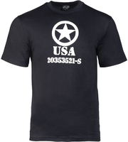 Mil-Tec Allied-Star,  t-shirt,  color: Black,  size: M