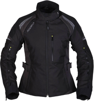Modeka Amberly,  textile jacket waterproof women,  color: Black/Dark Grey,  size: 36