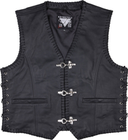 Modeka Badlands,  leather vest,  color: Black,  size: 3XL