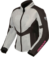 Modeka Emma Air,  textile jacket women,  color: Light Grey/Black,  size: 40