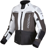 Modeka Hydron,  textile jacket waterproof women,  color: Light Grey/Dark Grey/Black,  size: 38