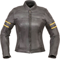 Modeka Iona,  leather jacket women,  color: Black/Yellow,  size: 34