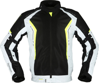 Modeka Khao Air,  textile jacket waterproof,  color: Black/Light Grey/Neon-Yellow,  size: M