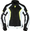 Modeka Khao Air,  textile jacket waterproof women,  color: Black/Light Grey/Neon-Yellow,  size: 38