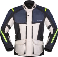 Modeka Varus,  textile jacket waterproof,  color: Light Grey/Blue,  size: XXL