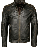 Mustang Whyte,  leather jacket,  color: Dark Brown,  size: XL