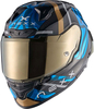 Nexx X.R3R Swirl,  full face helmet,  color: Black/Light Blue/Gold,  size: L